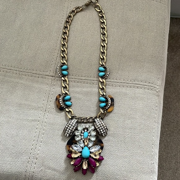 J. Crew Jewelry - Jcrew tortoise turquoise statement necklace NEW